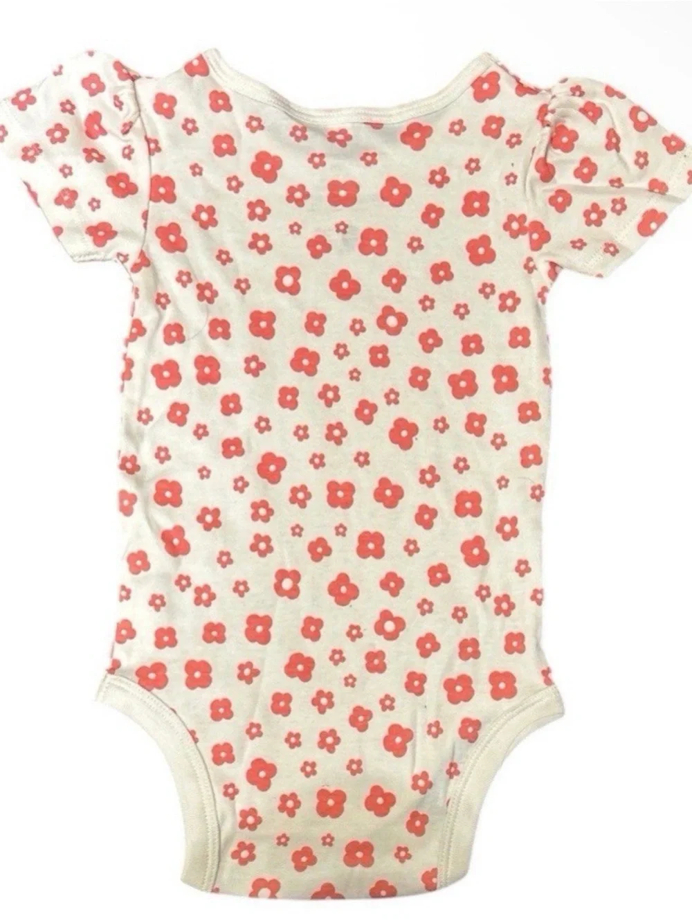 Okie Dokie Baby Girls Floral Onesie Bodysuit Coral Pink Ruffle Pants Outfit 12M